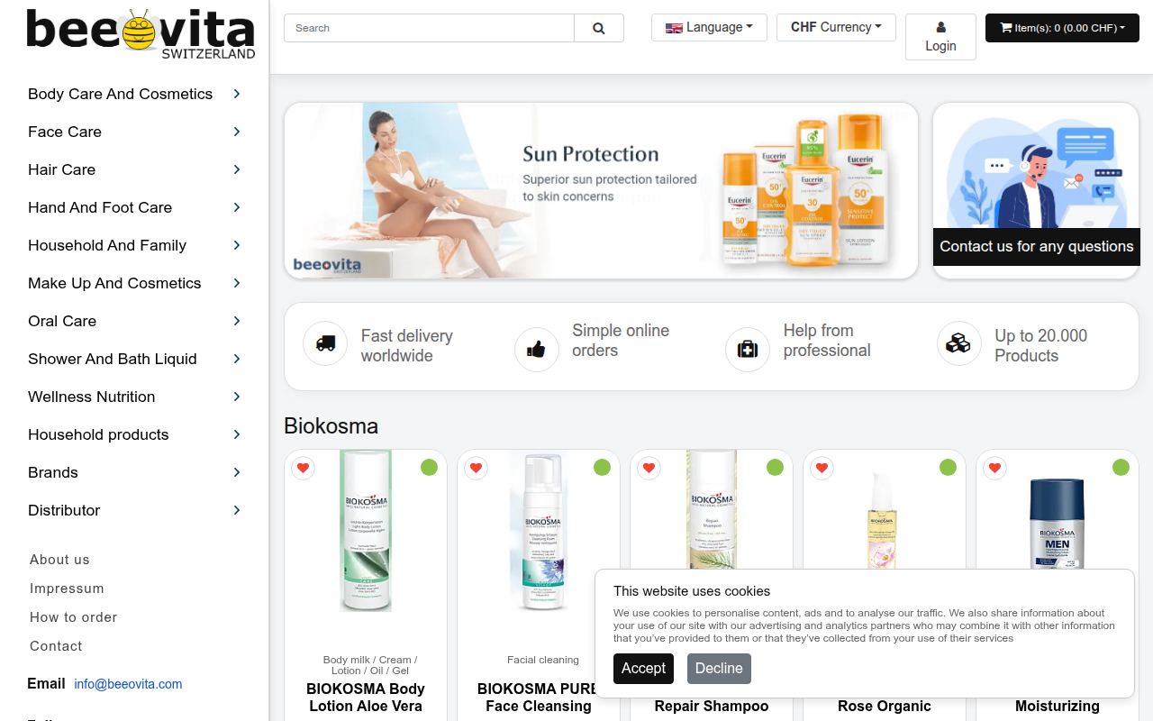 Screenshot van beeovita.com