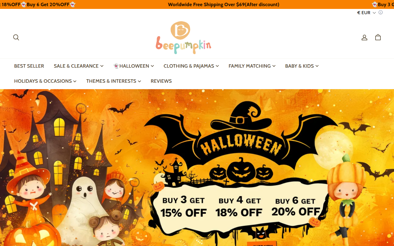 Screenshot van beepumpkin.com