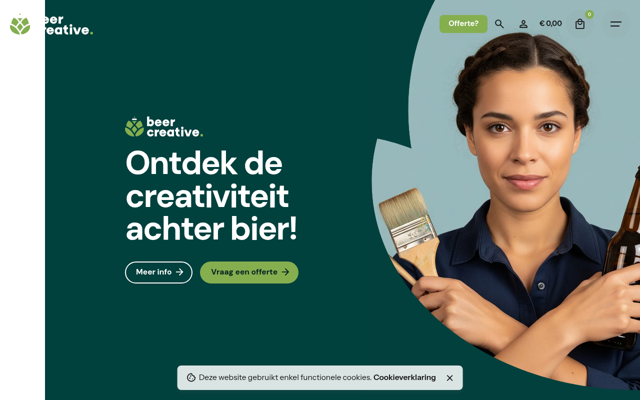 Screenshot van beercreative.be