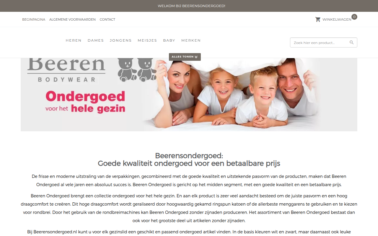 Screenshot van beerensondergoed.nl