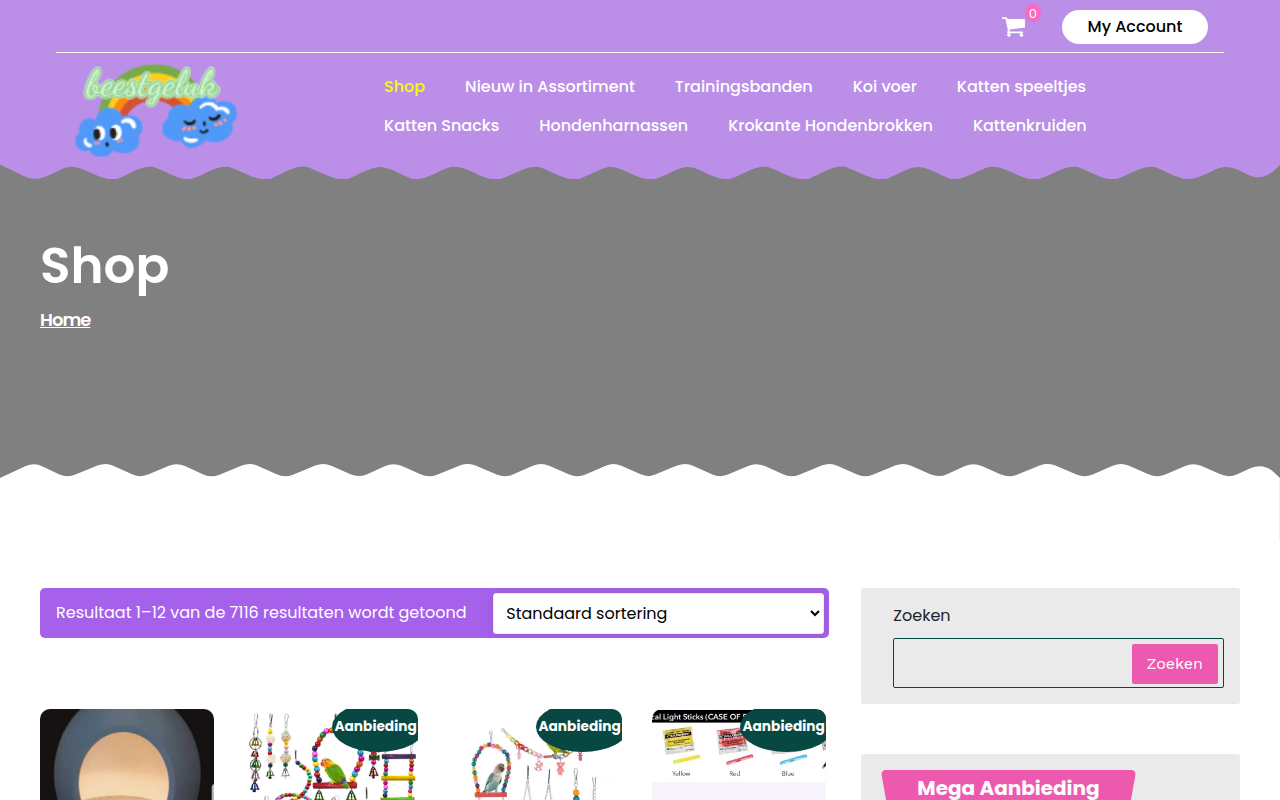 Screenshot van beestgeluk.com