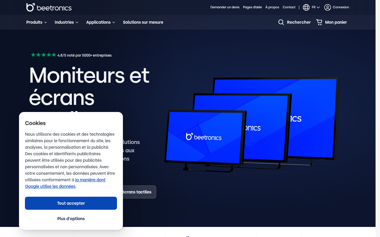 Screenshot van beetronics.fr