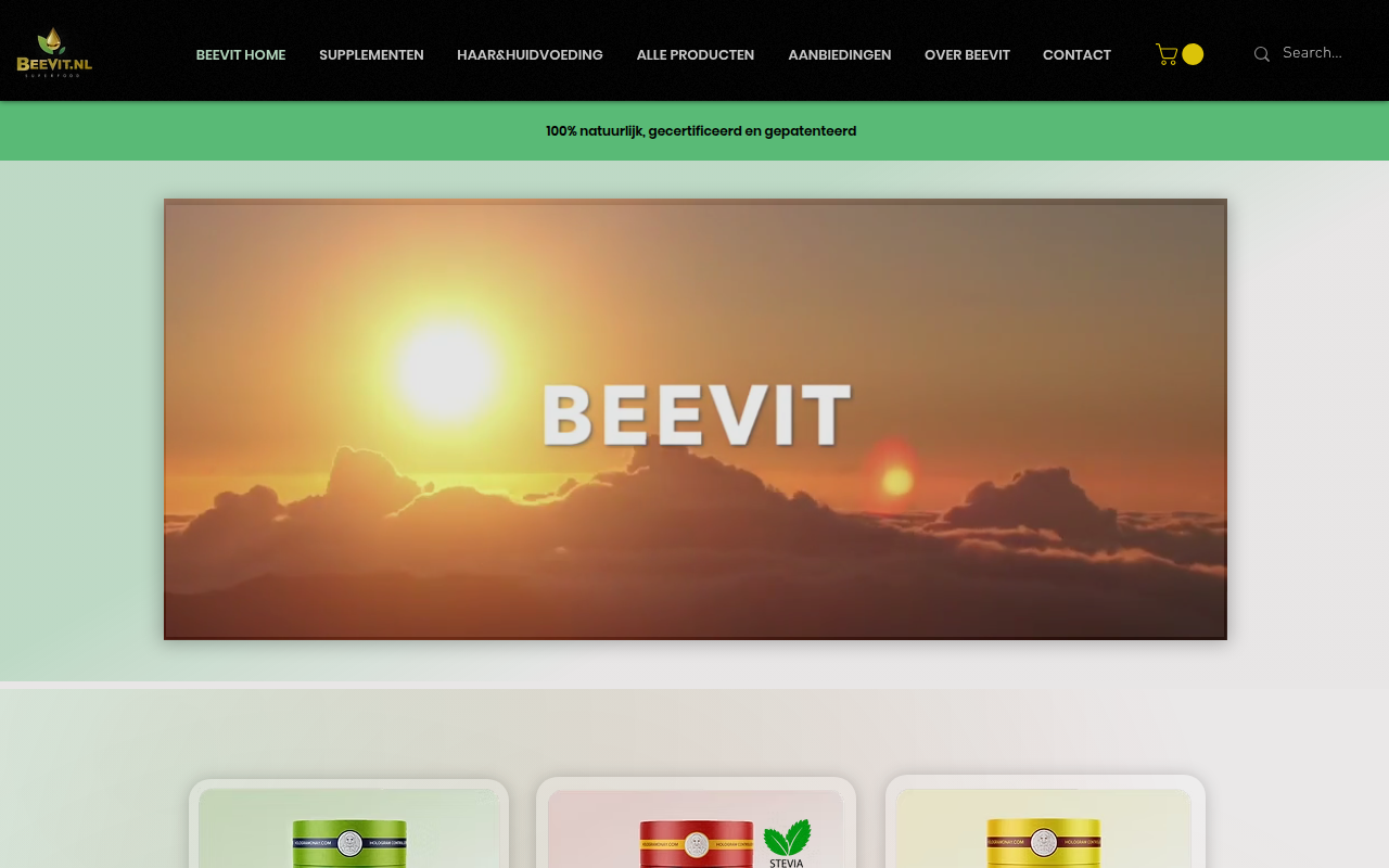 Screenshot van beevit.nl