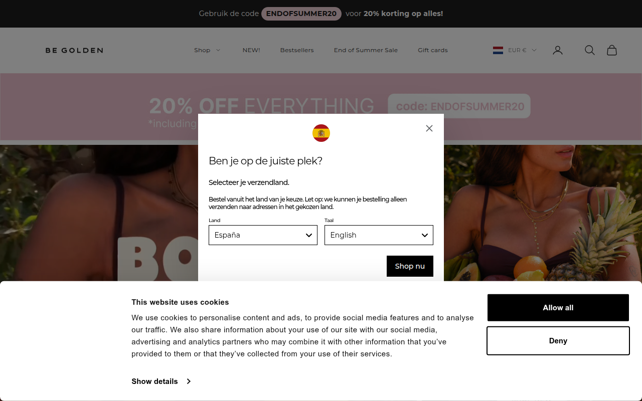 Screenshot van begoldenlabel.com