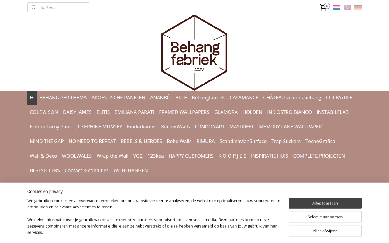 Screenshot van behangfabriek.com