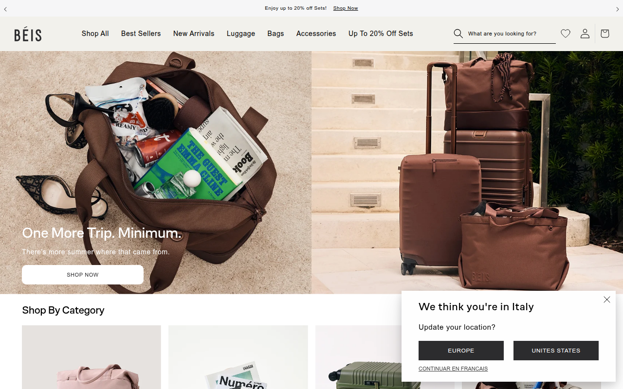 Screenshot van beistravel.com
