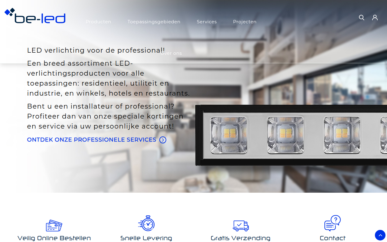 Screenshot van beledpro.nl
