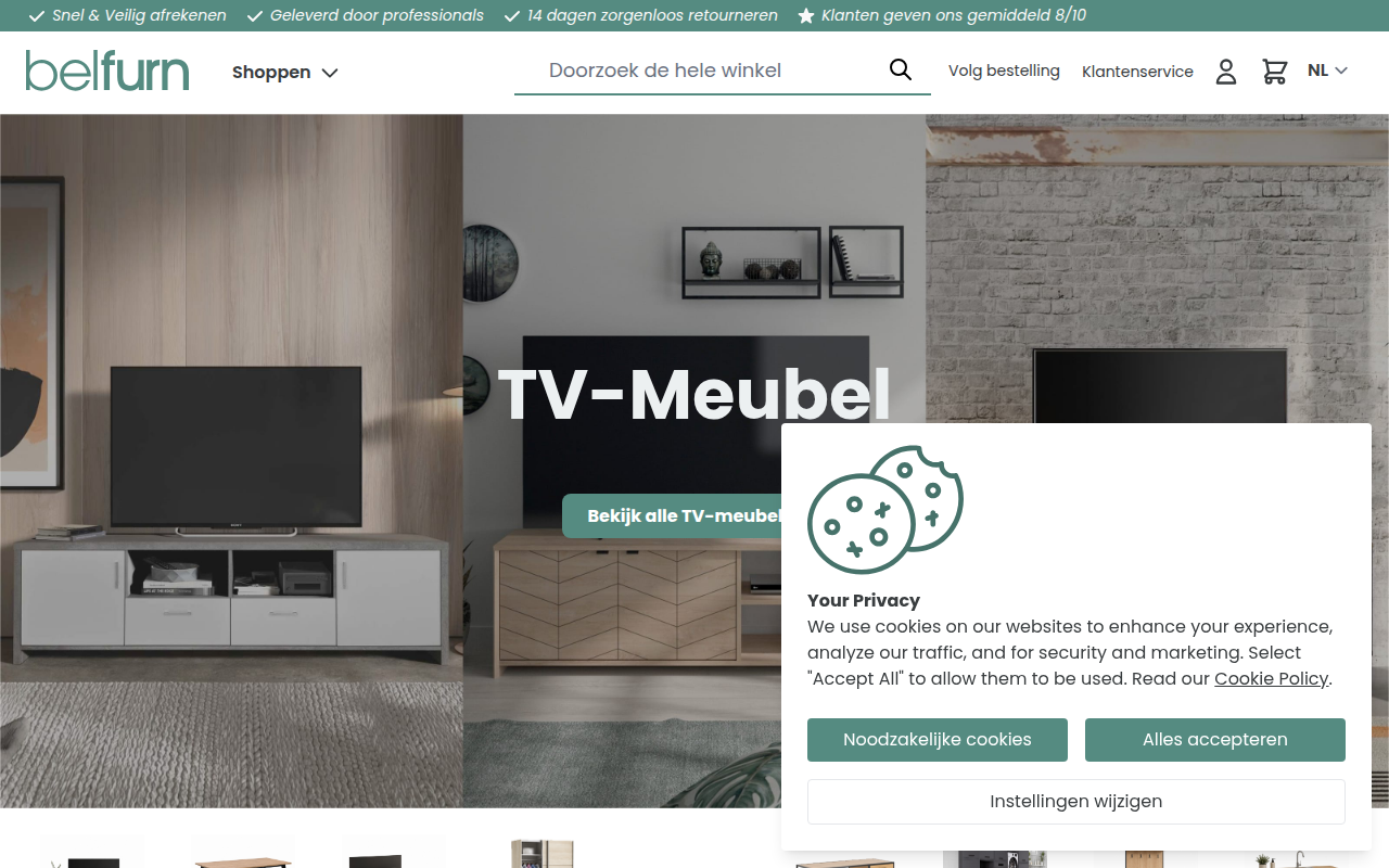 Screenshot van belfurn.eu