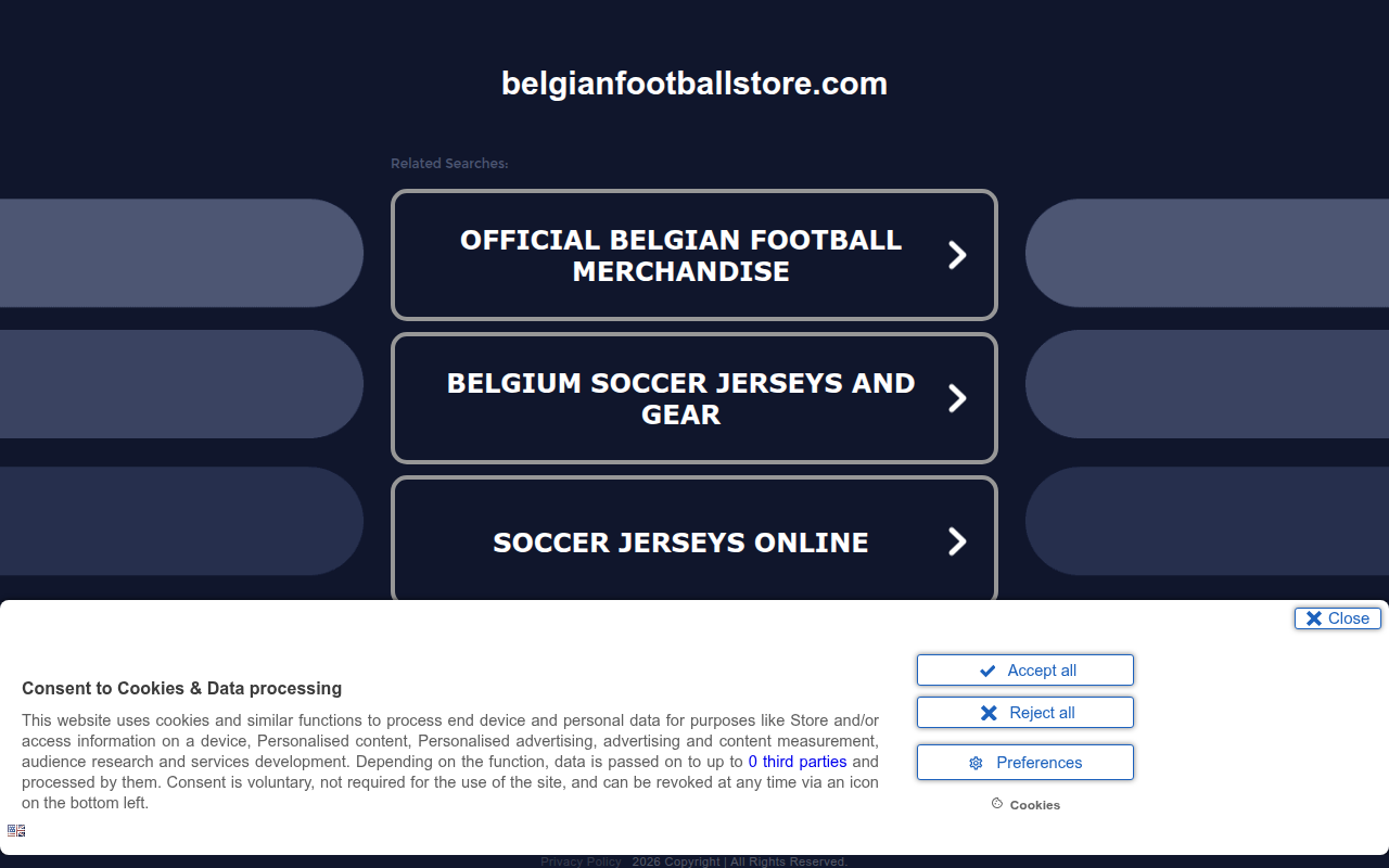 Screenshot van belgianfootballstore.com