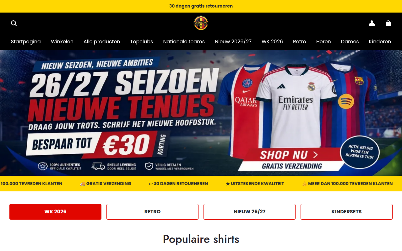 Screenshot van belgiumkits.com