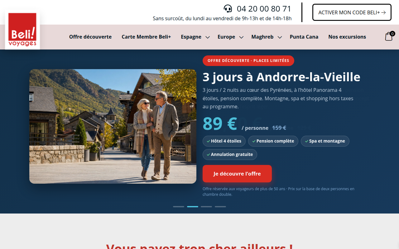 Screenshot van beli-voyages.com