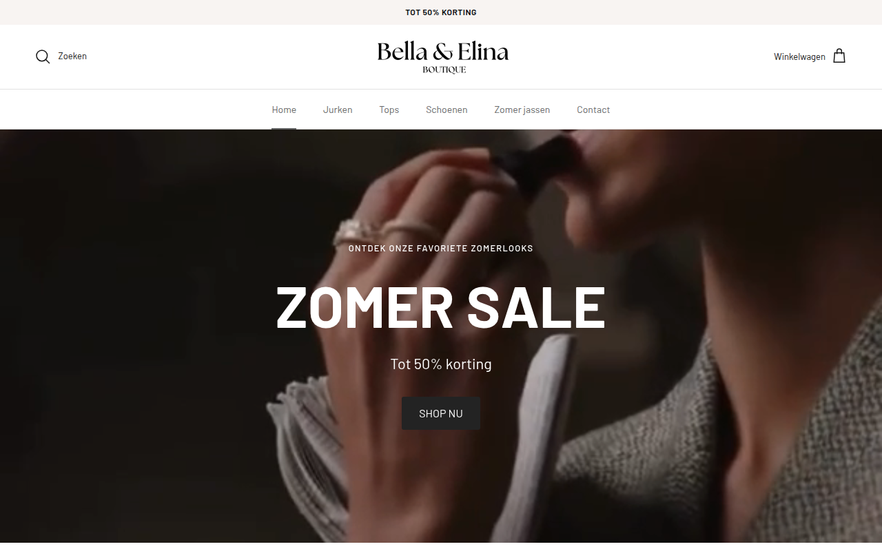 Screenshot van bella-elina.nl