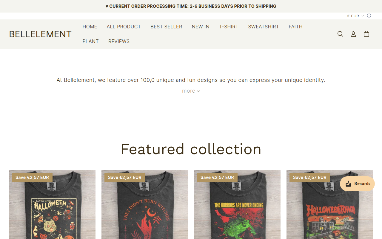 Screenshot van bellelement.com