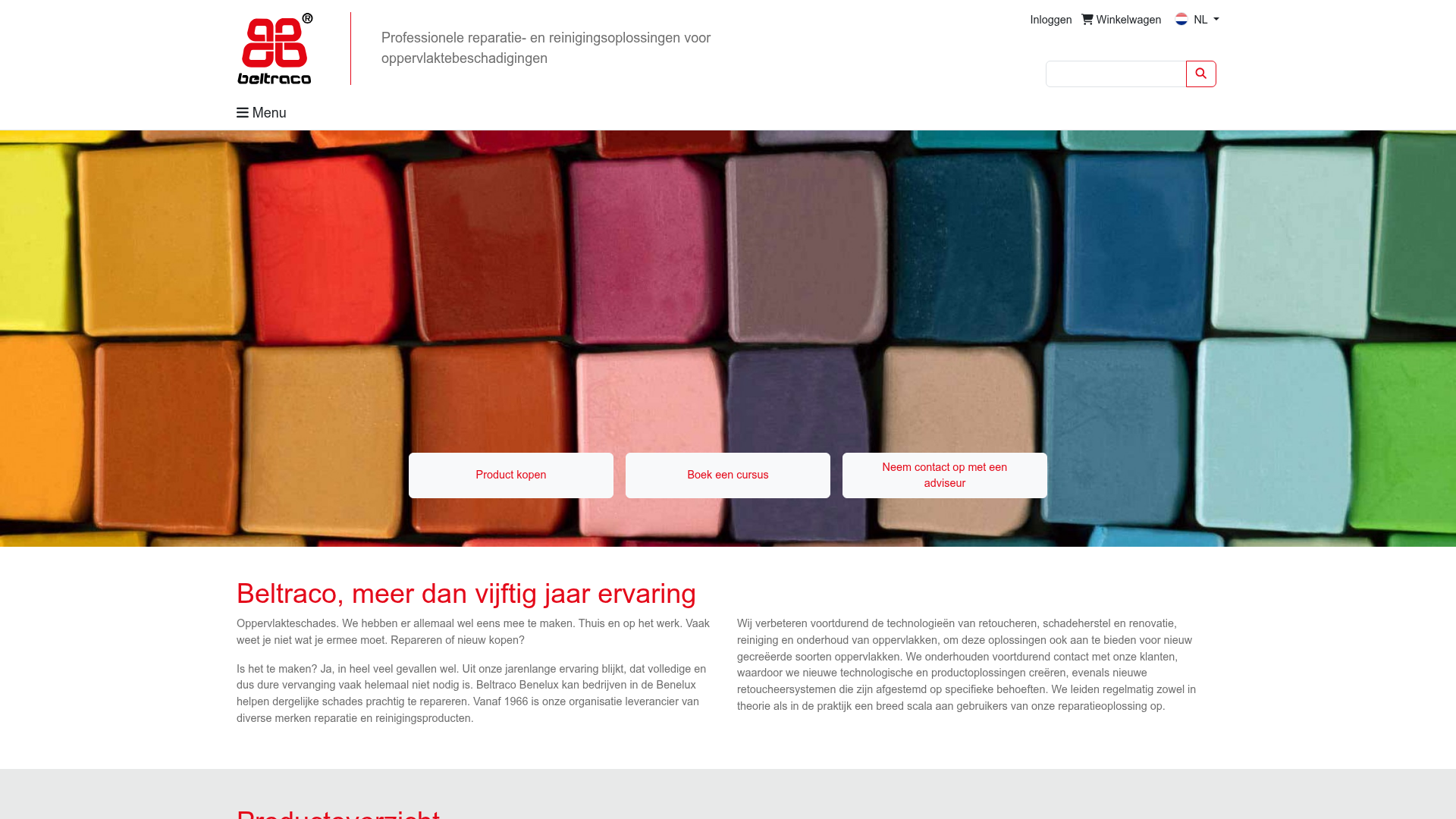 Screenshot van beltraco.nl