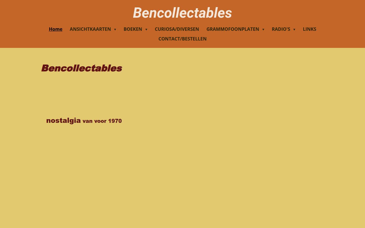 Screenshot van bencollectables.nl