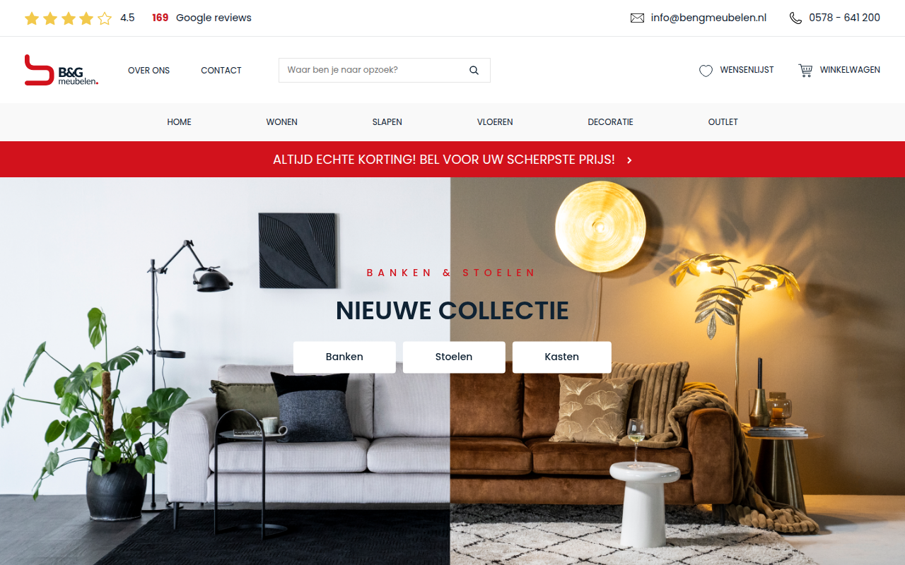 Screenshot van bengmeubelen.nl