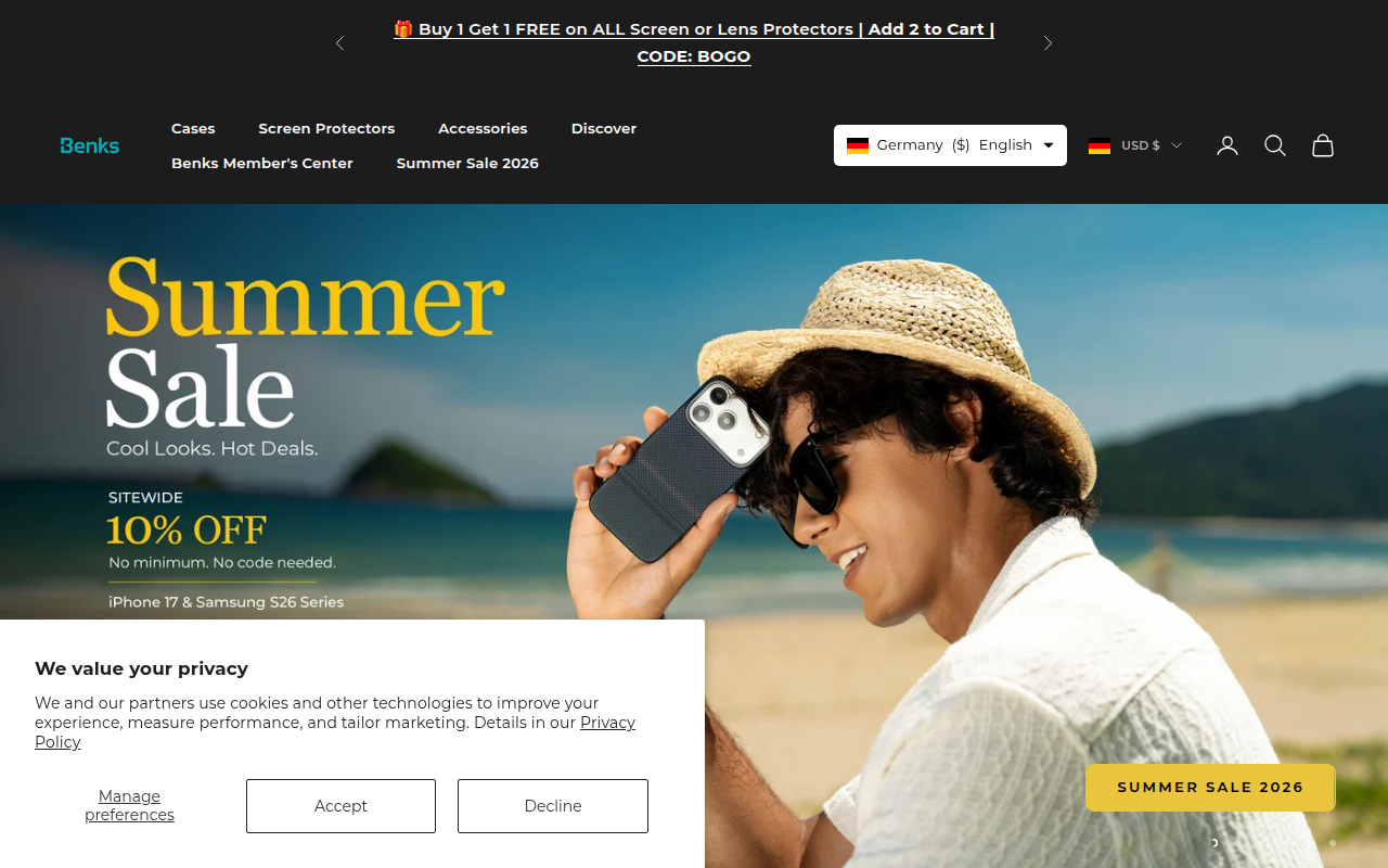 Screenshot van benks.com