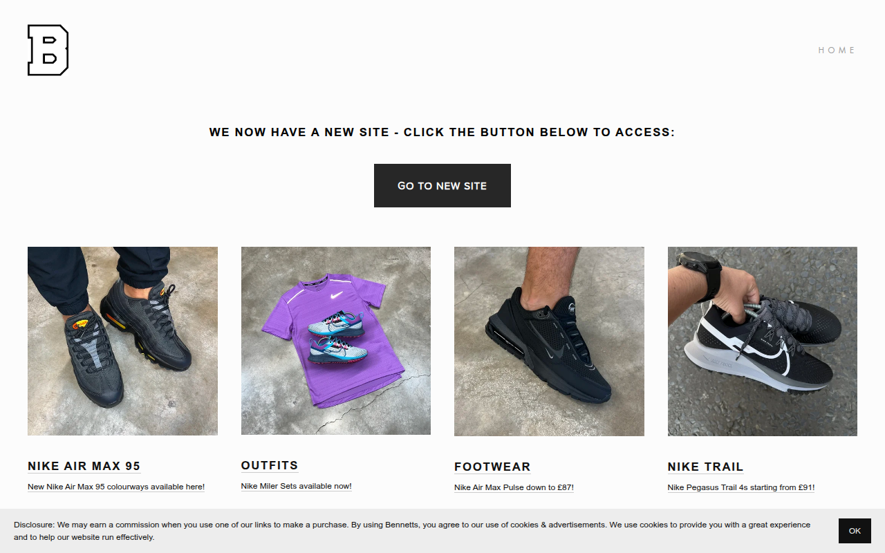 Screenshot van bennetts.store