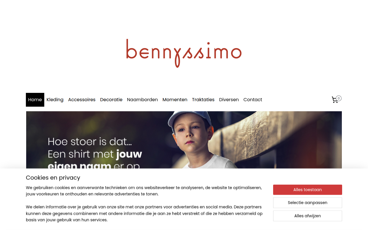Screenshot van bennyssimo.nl