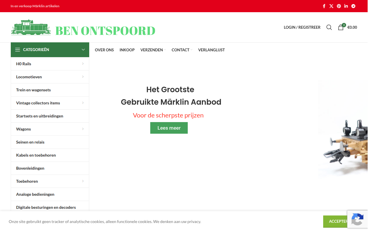 Screenshot van benontspoord.nl