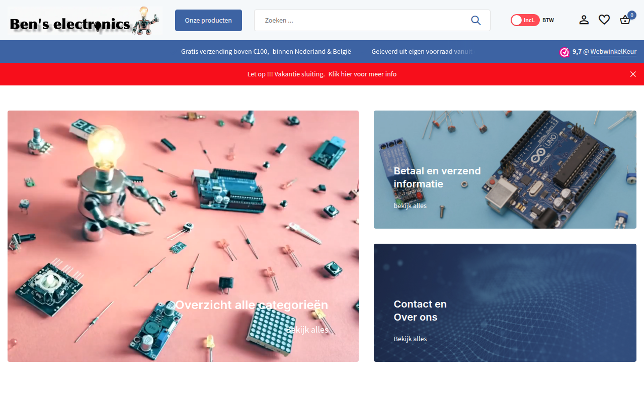 Screenshot van benselectronics.nl