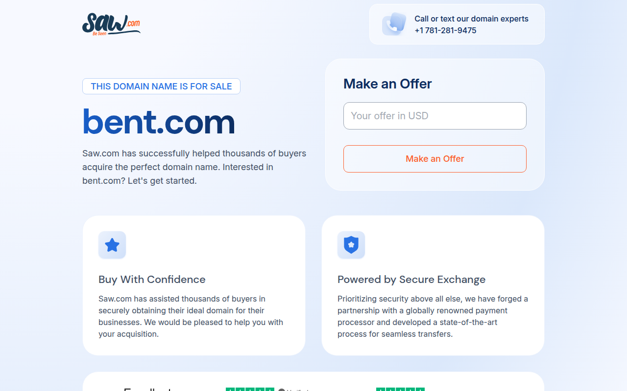 Screenshot van bent.com