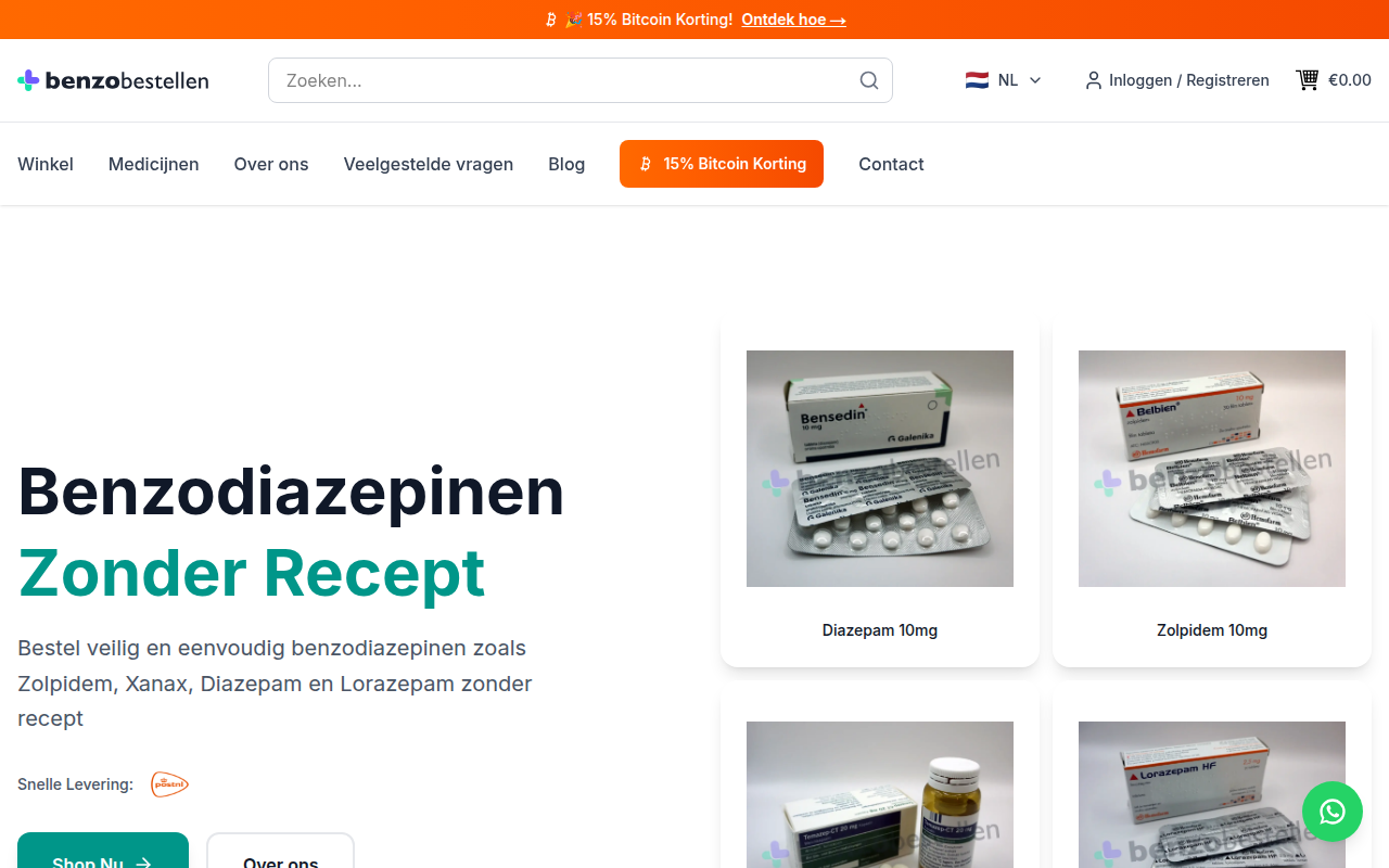 Screenshot van benzobestellen.com