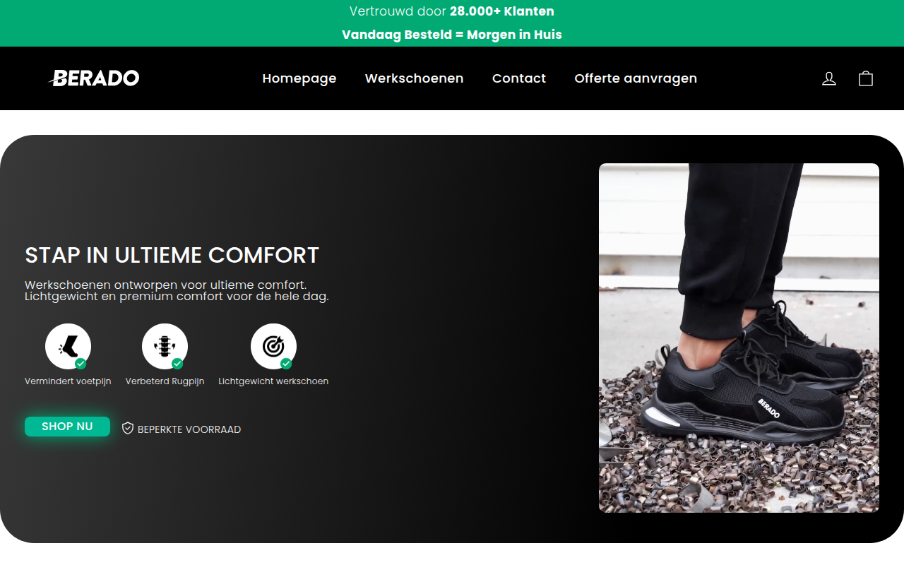 Screenshot van berado.nl