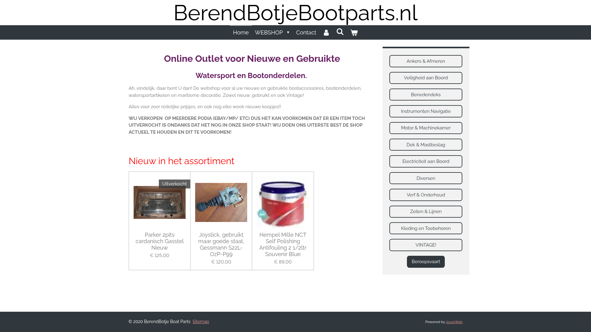 Screenshot van berendbotjebootparts.nl