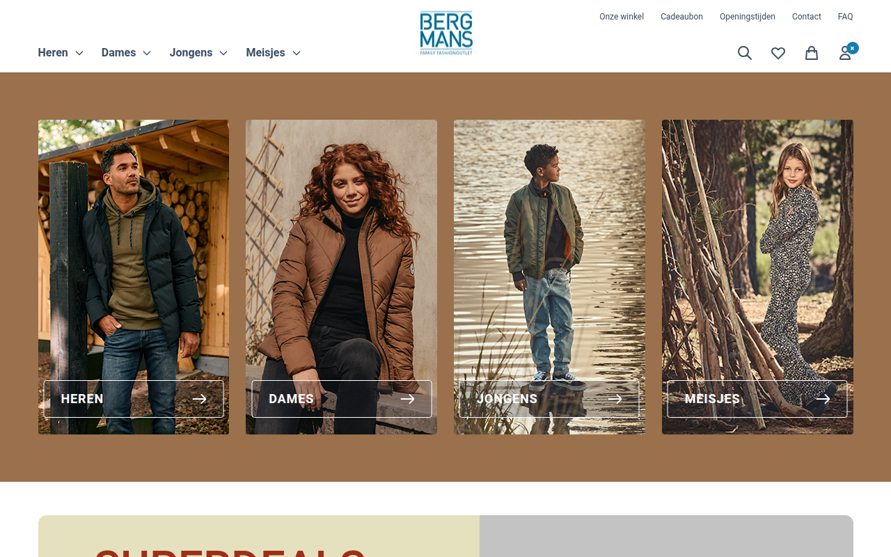 Screenshot van bergmansoutlet.com