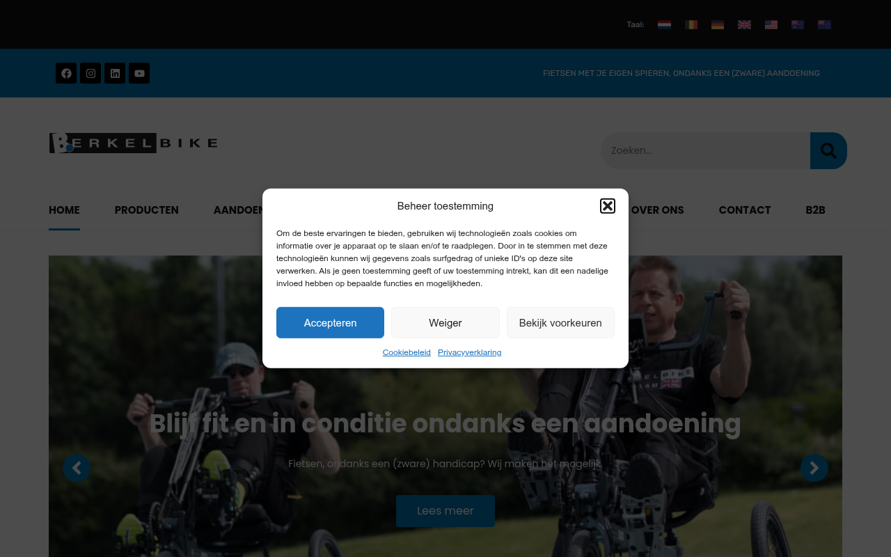 Screenshot van berkelbike.nl