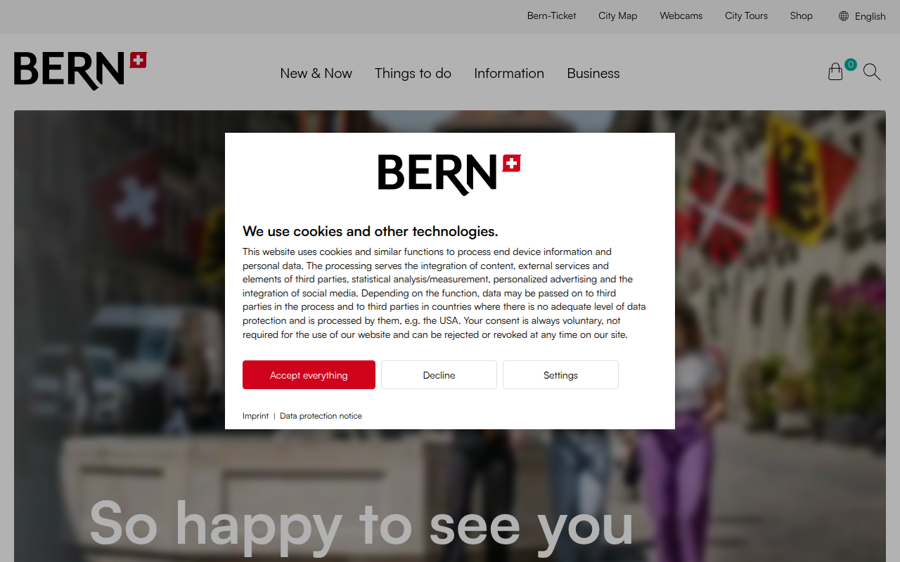 Screenshot van bern.com