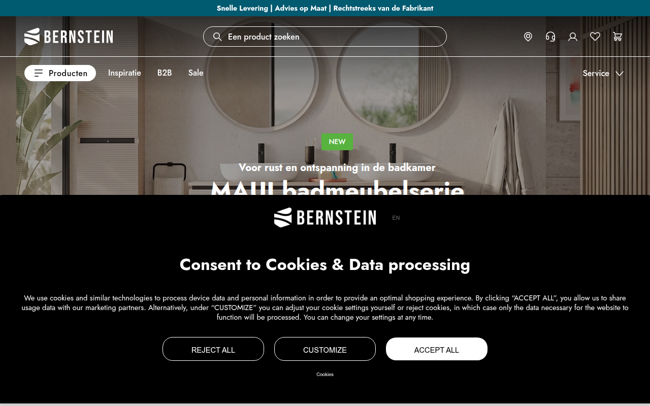 Screenshot van bernstein-badkamers.nl