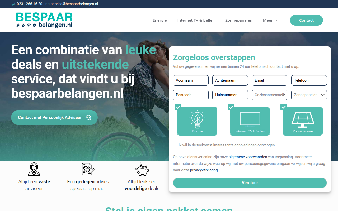 Screenshot van bespaarbelangen.nl