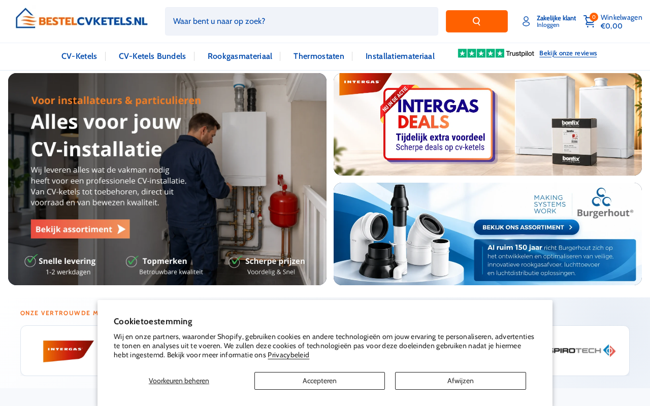 Screenshot van bestelcvketels.nl