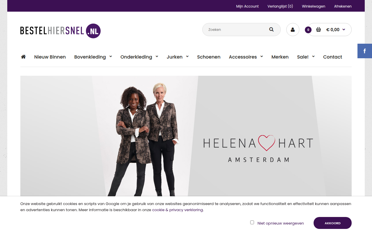 Screenshot van bestelhiersnel.nl