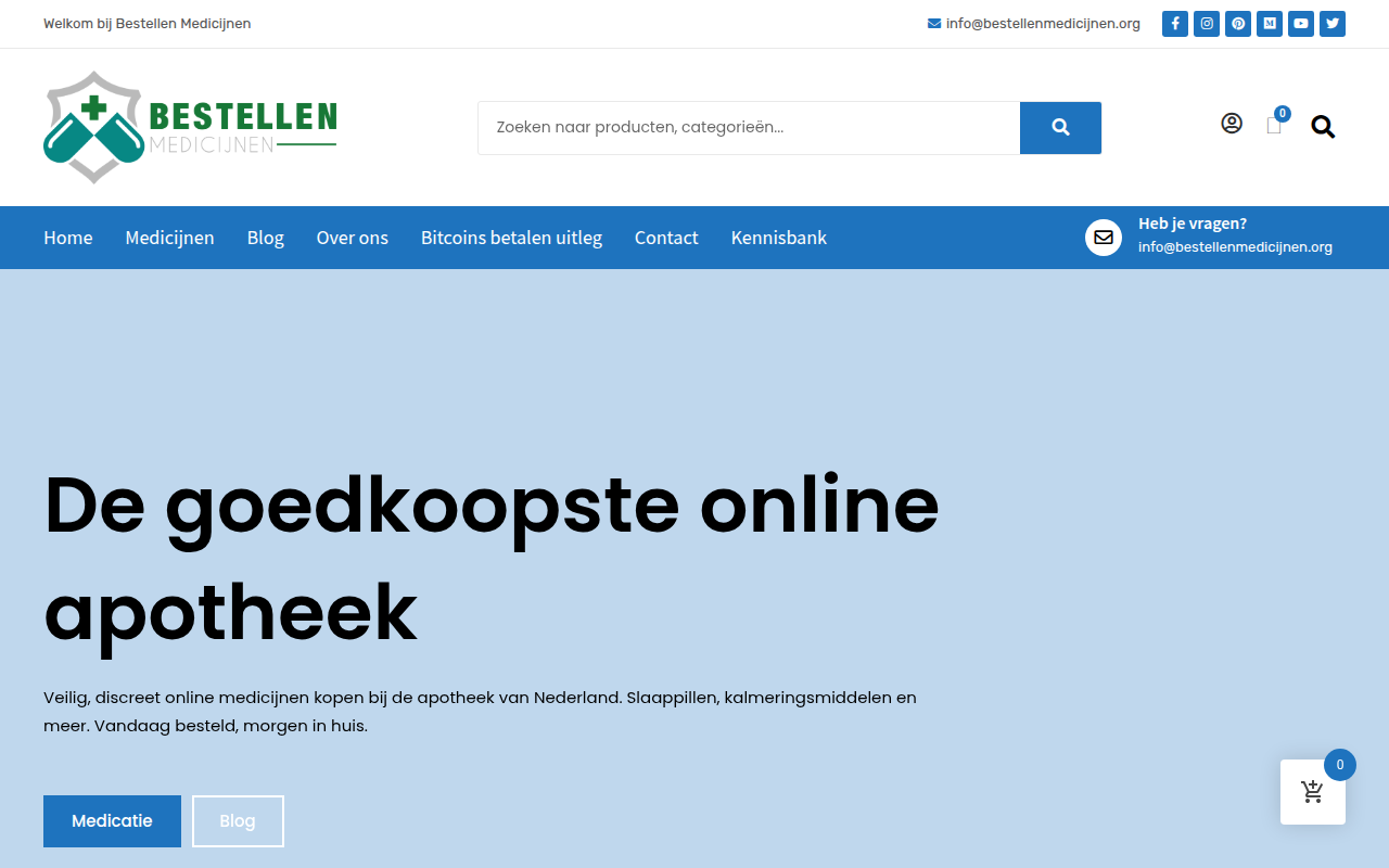 Screenshot van bestellenmedicijnen.org