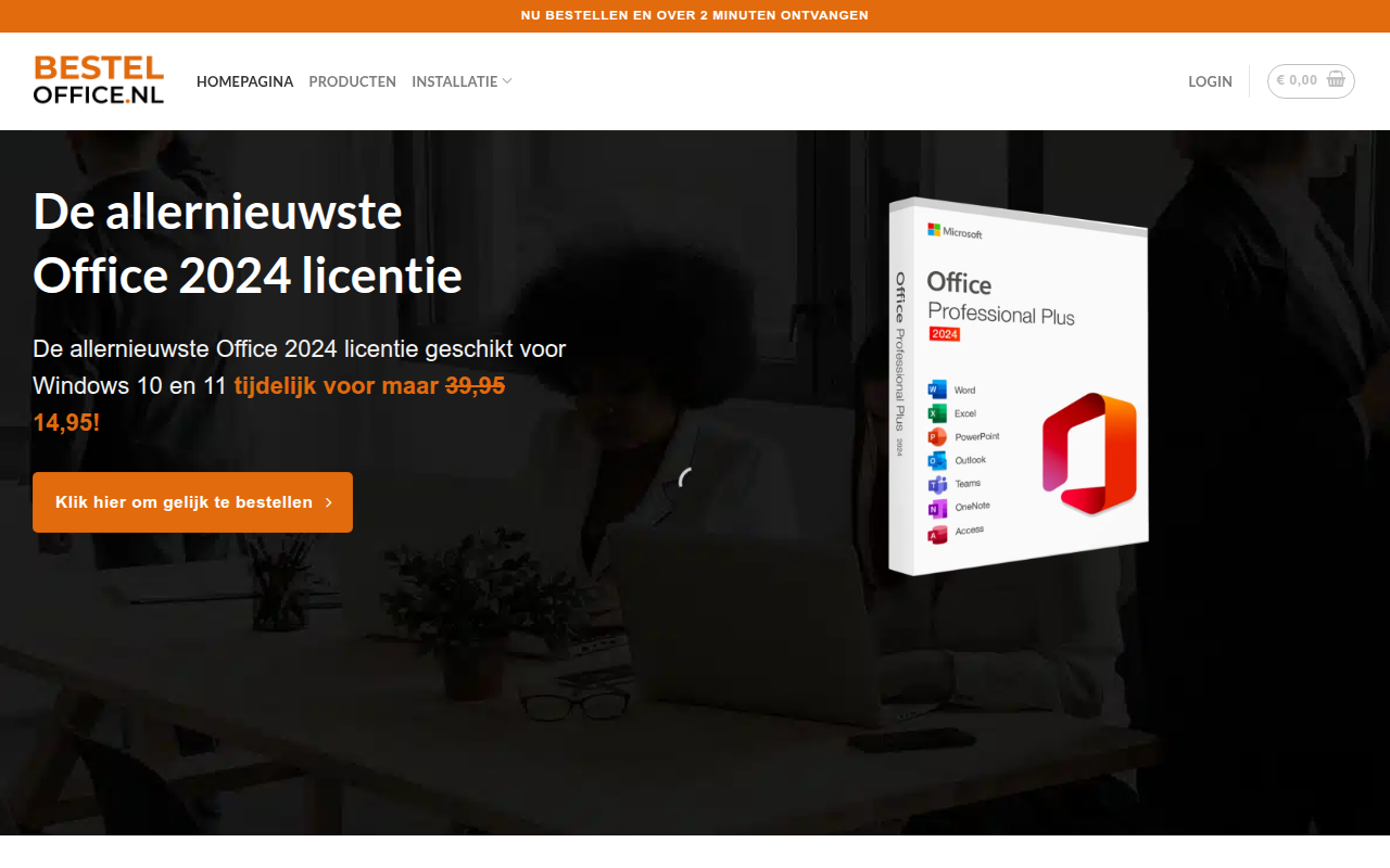 Screenshot van besteloffice.nl