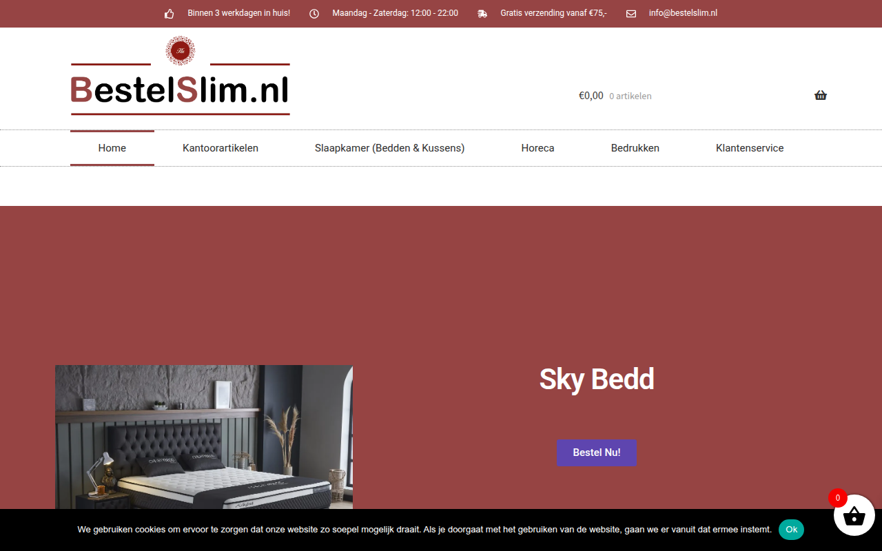 Screenshot van bestelslim.nl