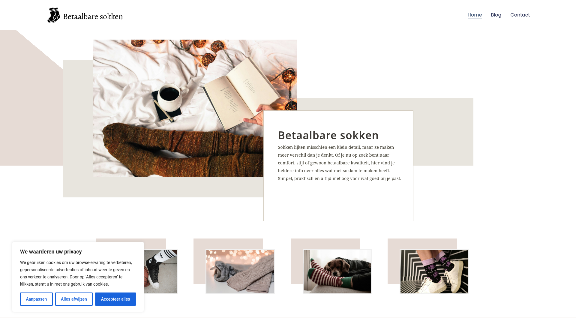 Screenshot van betaalbaresokken.nl