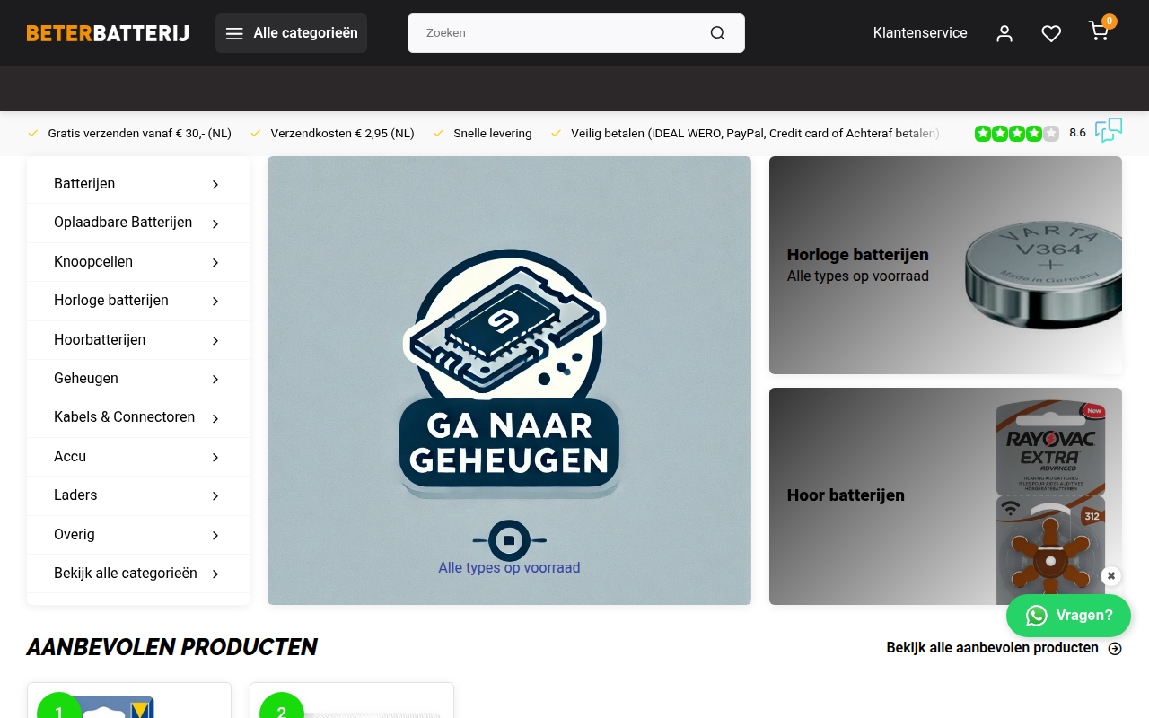 Screenshot van beterbatterij.nl