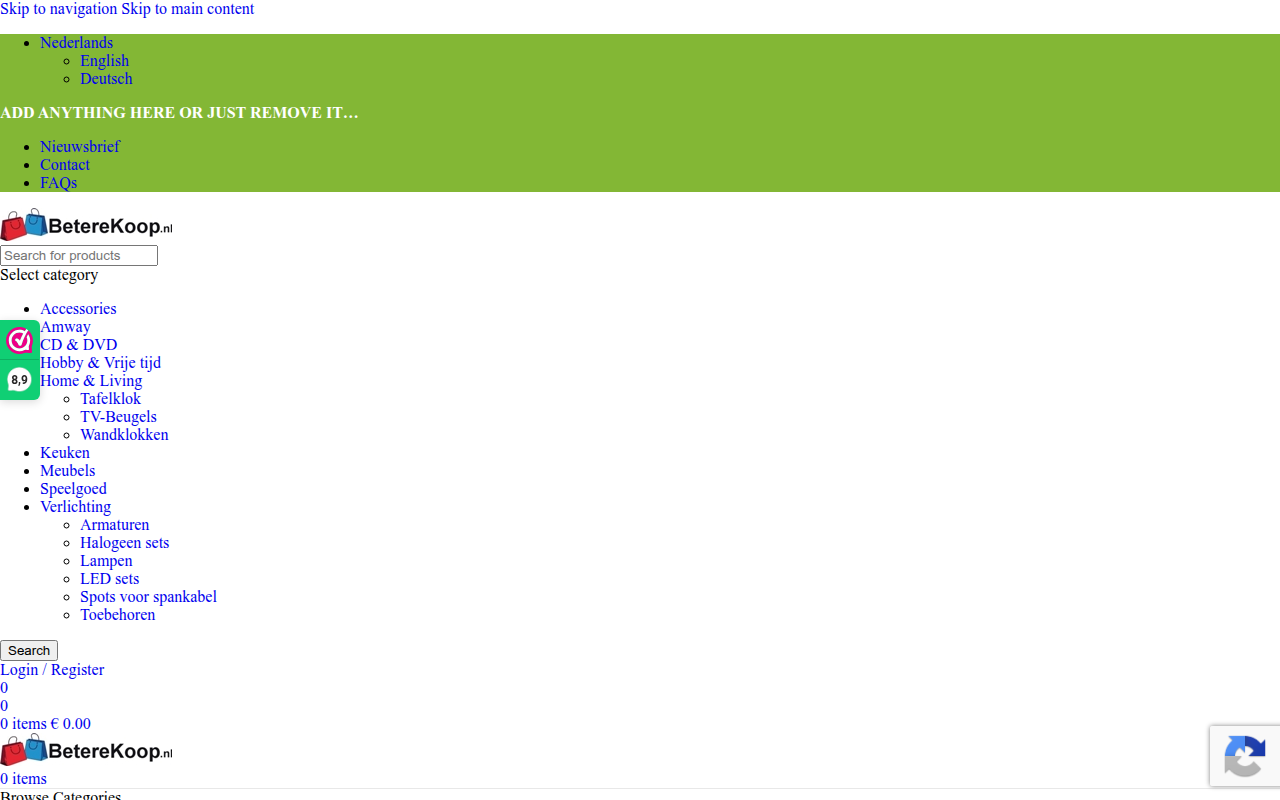 Screenshot van beterekoop.nl