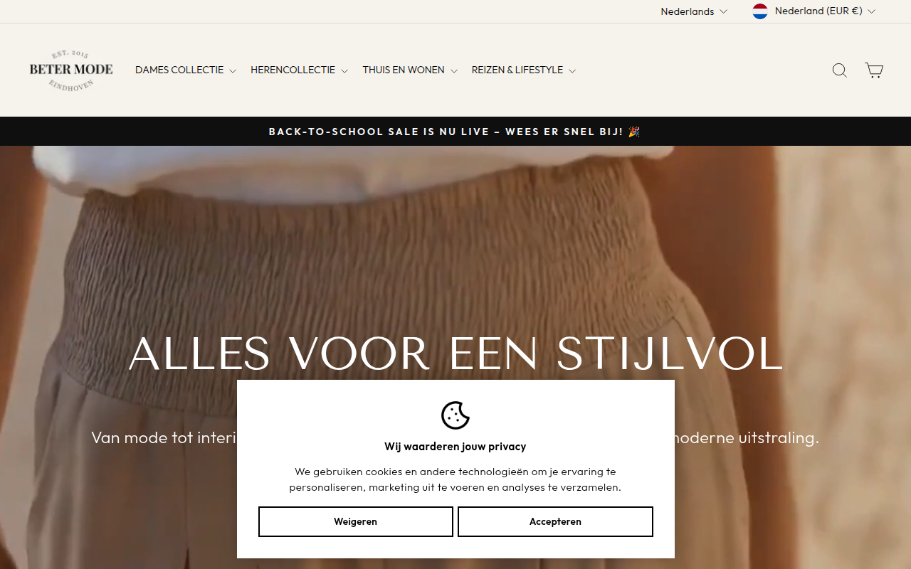 Screenshot van betermode.nl