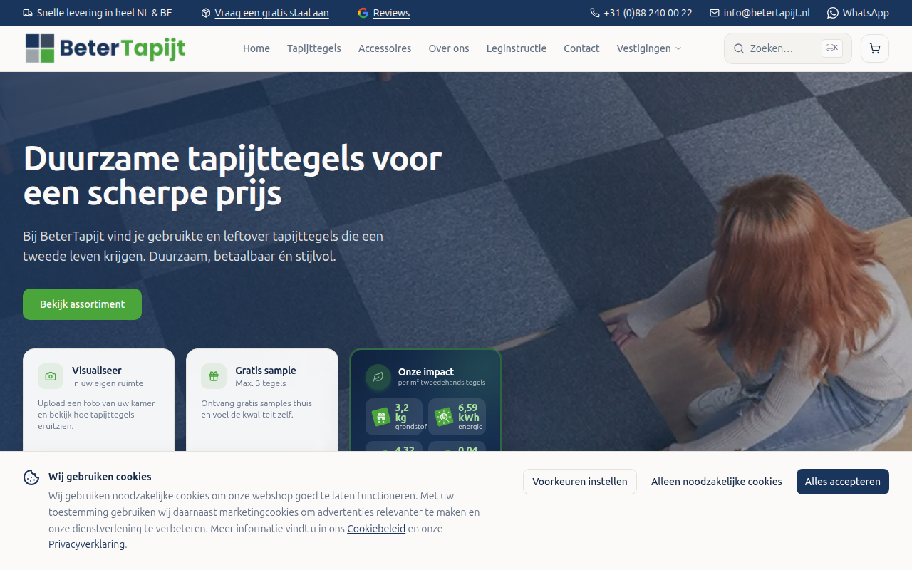 Screenshot van betertapijt.nl