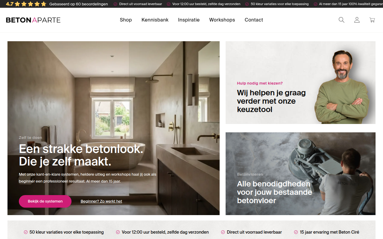 Screenshot van beton-aparte.nl