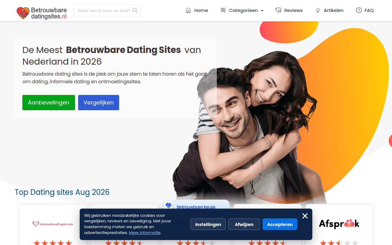 Screenshot van betrouwbaredatingsites.nl