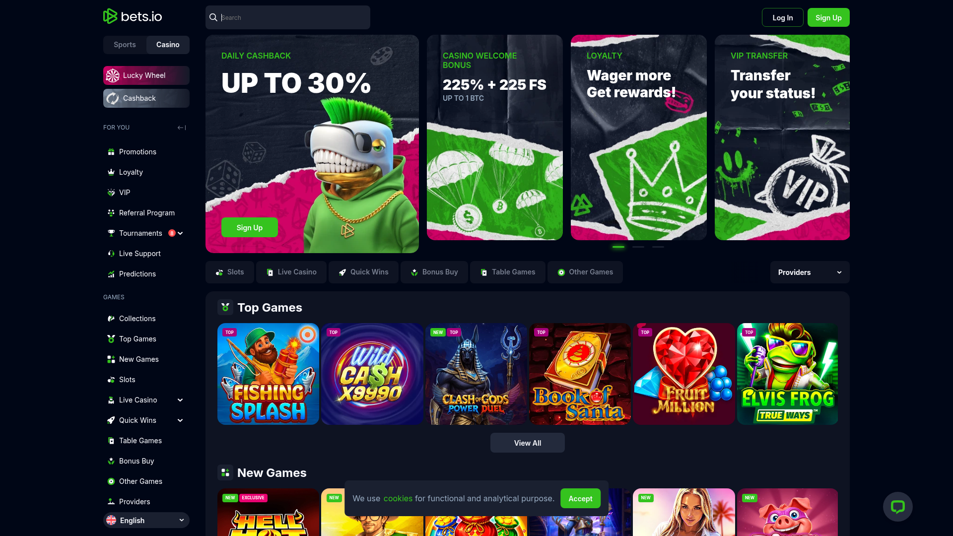 Screenshot van bets.io