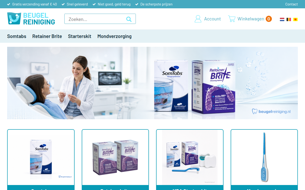 Screenshot van beugelreiniging.nl