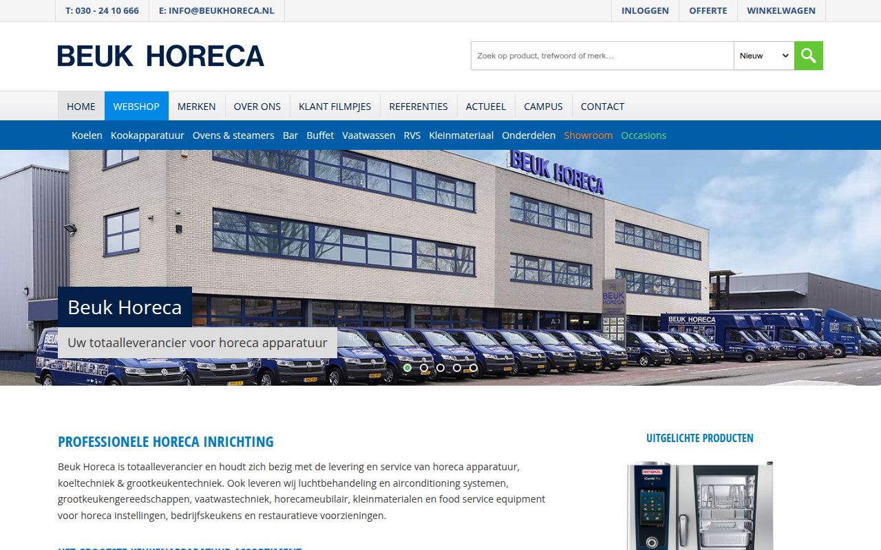 Screenshot van beukhoreca.nl