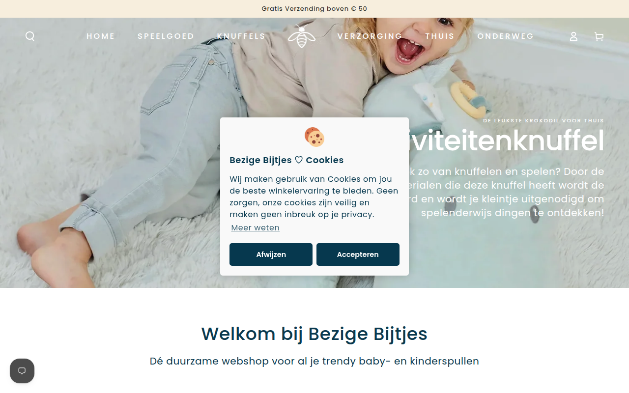 Screenshot van bezigebijtjes.nl